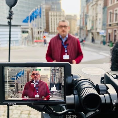 Filming on location, Brussels